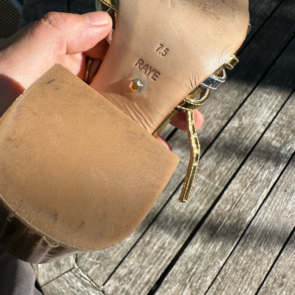 Raye gold and silver Napa block heel 7.5 - Picture 6 of 7